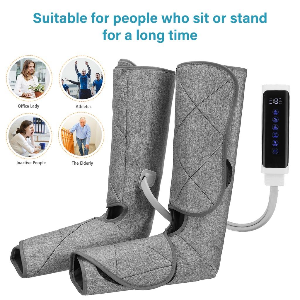 Air Compression Leg Massager Circulation Calf Foot Thigh Massage With Heat Handheld Controller Muscle Massager Pain Relief