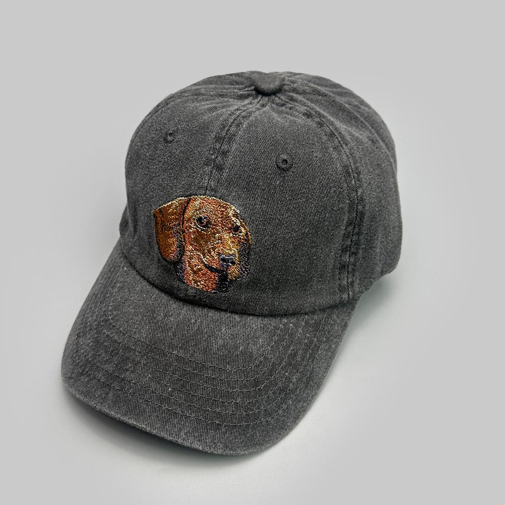 Cute Retro Puppy Embroidered Baseball Cap Men'S And Women'S Sunshade Simple Street Personality Cap