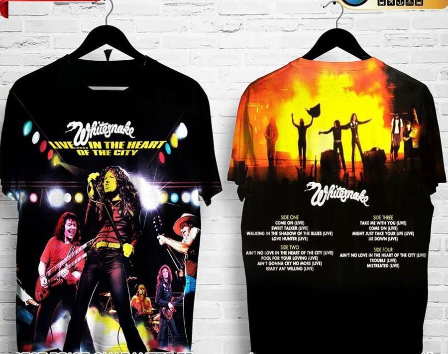 Whitesnake Band Live In The Heart Of The City Album T Shirt EN572 Unisex T-Shirt M