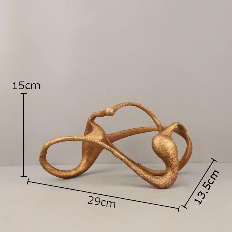 

Creative Twisted Lines Geometry Statue Desk Decoration Abstract Artwork Geometric Resin Sculpture Ornaments Room Aesthetic Decor золотистий