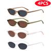 Driver Goggles 4pcs/6pcs New Small Frame Elliptical Sunglasses Women Simple Design Glasses Set Fashion Retro Sunglasses Unisex
