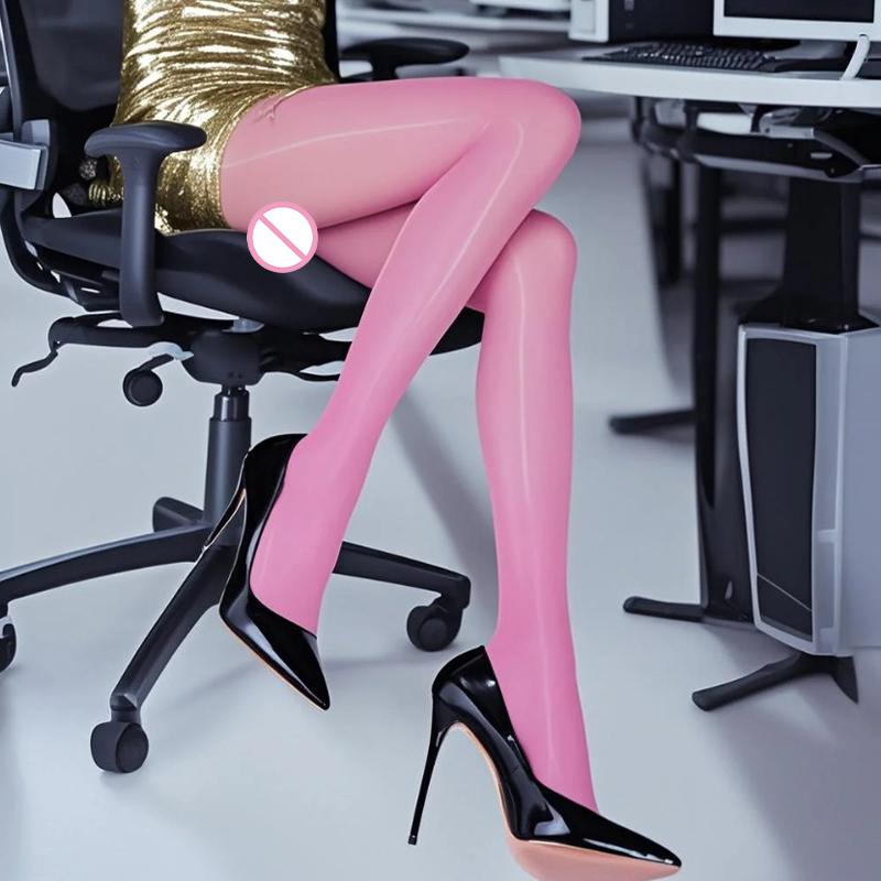 Damen Hoher Ölanteil Glänzende Pferdefett Strumpfhosen Übergröße Dünn Atmungsaktiv Strumpfhosen Hoch Elastisch Glänzend Transparent Tights Socken