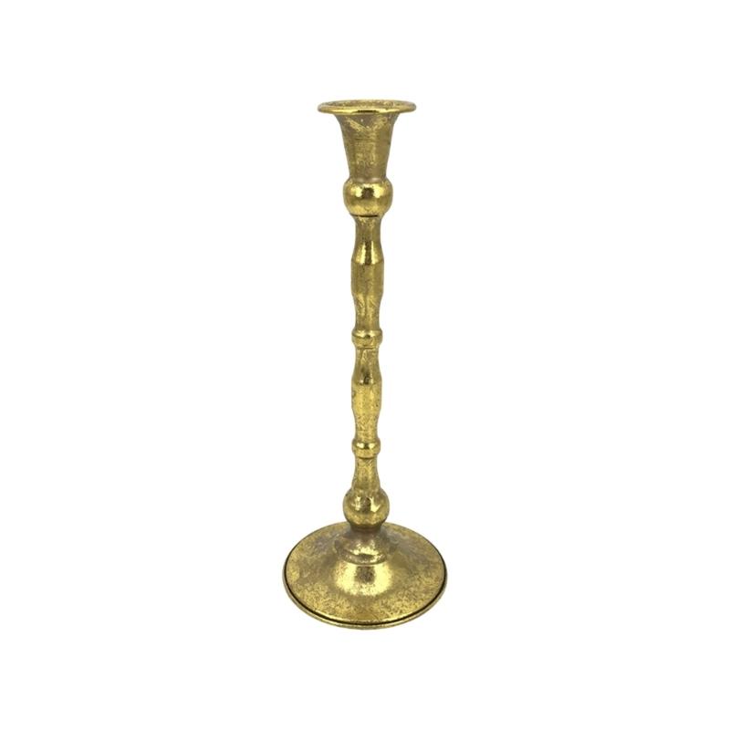 Metal Tapers Cand Holders Wedding Table Candlestick Stand in Antique Gold Iron for Entryway Displays and Standard 2.1 Cm Opening for Event Display