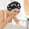 1PC Female Waterproof Shower Cap Double Layer Bath Hair Protector Sleeping Bonnet Efficient Waterproof Hair Cap Satin Bonnet