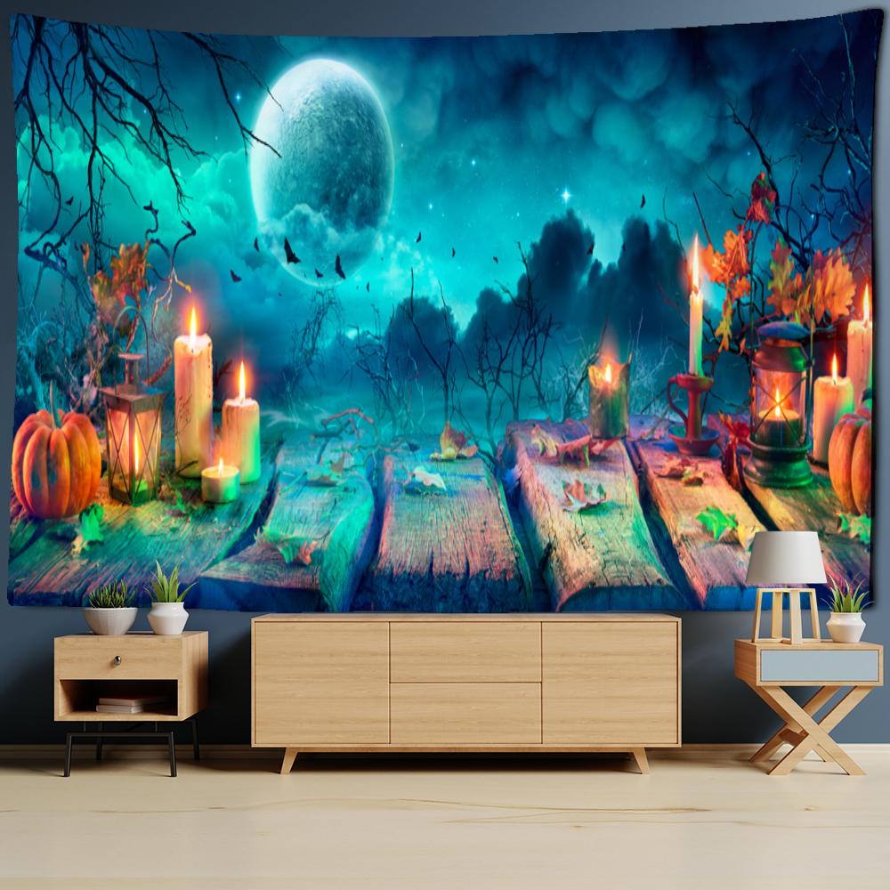 Halloween Kürbis Wandteppich Hängen Psychedelic Hexerei Geheimnis Tapiz Hippie Gute Luck Hintergrund Tuch Wohnkultur