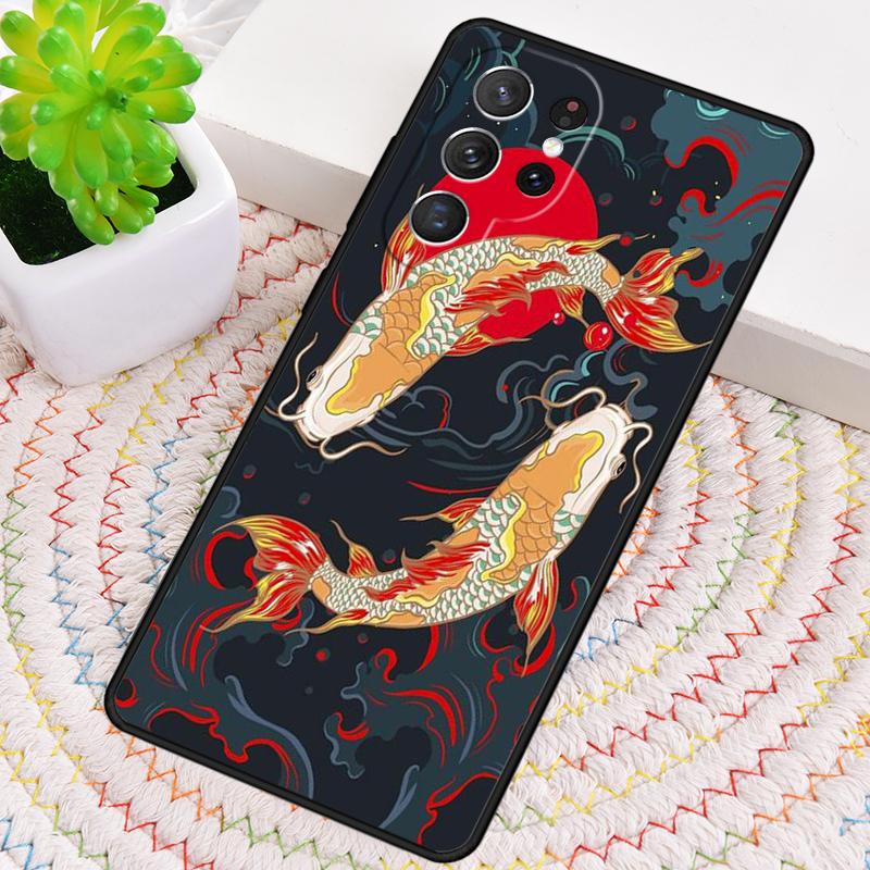 Japanisches Koi Silikon Handyhülle Für Samsung Galaxy note 10 pro S26 S25 S24 S23 S22 S21 Plus S25Ultra Capa Cover