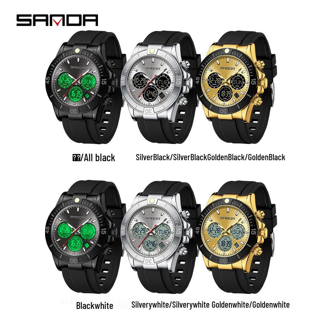 Reloj Electrónico Impermeable de Moda SANDA para Adolescentes - Cronómetro Deportivo Multifuncional de Doble Pantalla