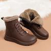 Women's Winter Genuine Leather Non-Slip Snow Boots - Warm, Stylish Cotton Shoes for Middle-Aged & Elderly