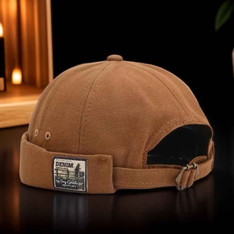 

Унисекс Винтажная Хлопковая Тюбетейка Регулируемая Однотонная Матросская Шапка С Подвернутым Краем Панама для Мужчин и Женщин