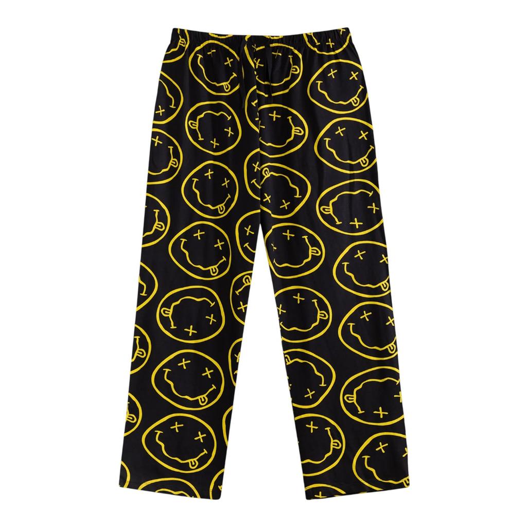 Nirvana Mens Logo Short-Sleeved Long Pyjama Set