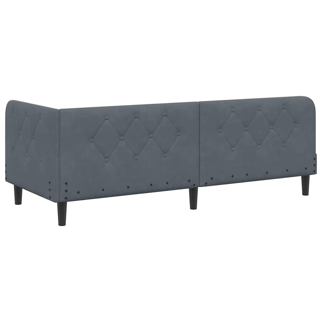 Corner Bed Frame Dark Grey 80 X 200 Cm Velvet