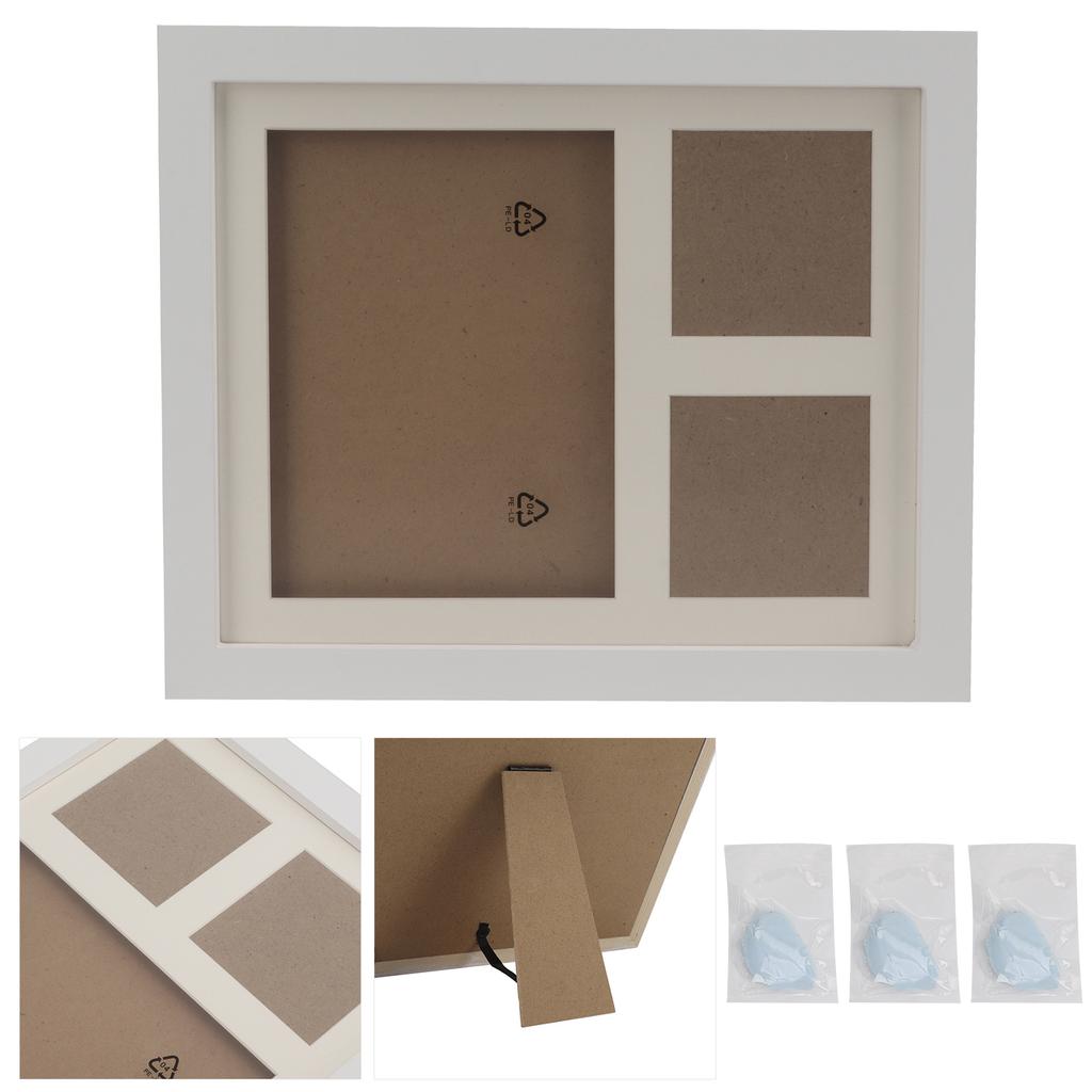 Cornice per Foto con Impronta di Zampa Animale Legno di Pino Puro Naturale Kit Fai da Te per Creare Impronta Mano/Zampa Ricordo