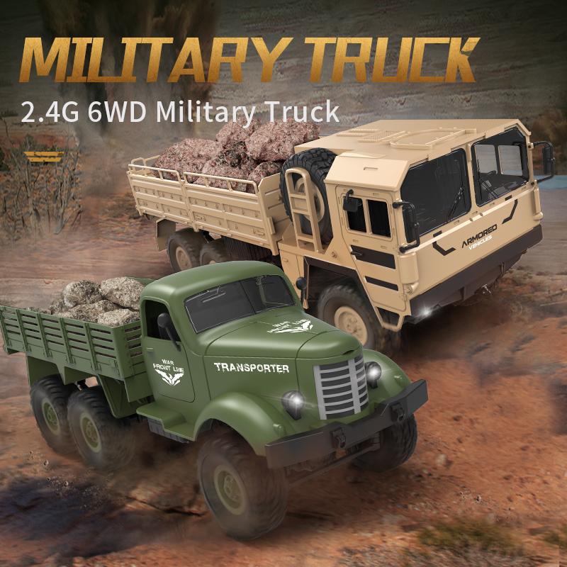 JJRC Q60 Q75 1:16 RC Car Simulation THAAD Six Wheel Military Truck Model Off-Road Climbing Children's RC Car Toys Christmas Gift