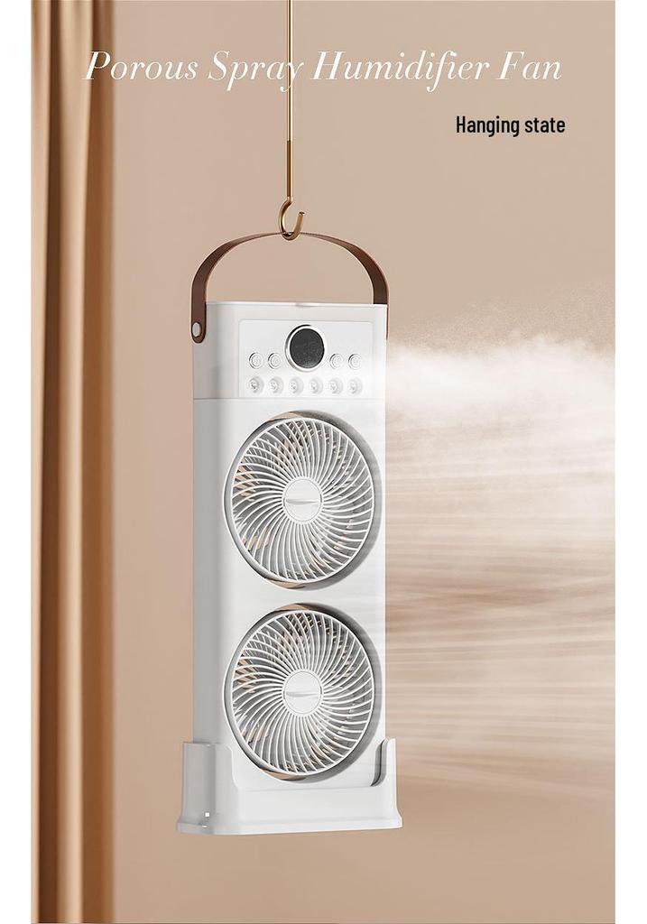 Six/Five-hole Desktop Cold Air Fan & Humidifier with Remote Control for Office/Dorm.