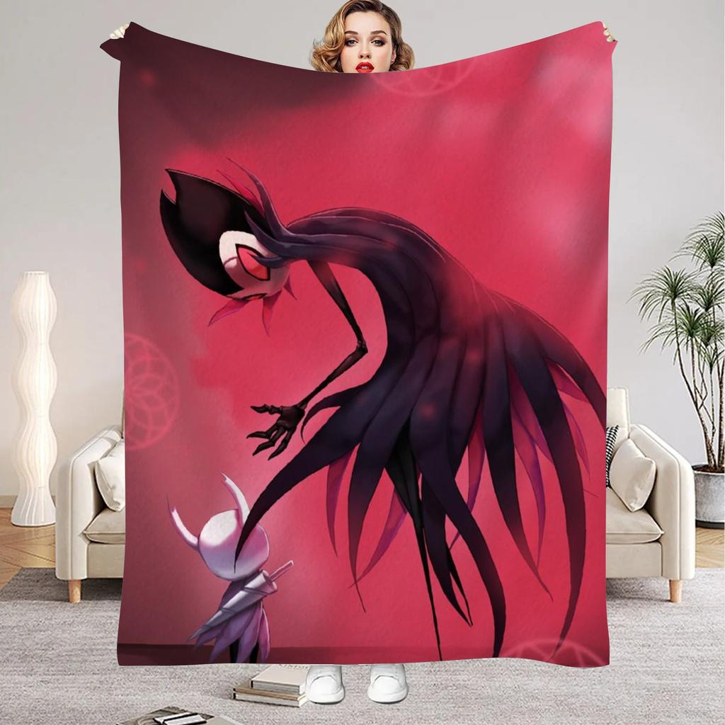 Hollow Knight Blanket Cartoon Game Printed Flannel Blanket for Home Living Room Bedroom Decor New Year Christmas Gift for Fans