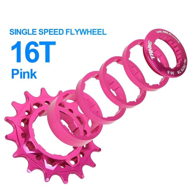 Single Speed Flywheel Conversion Kit,18T,Cassette Cog, Road Bike Sprocket For Freewheel Chain,7075 Aluminum Alloy Cnc