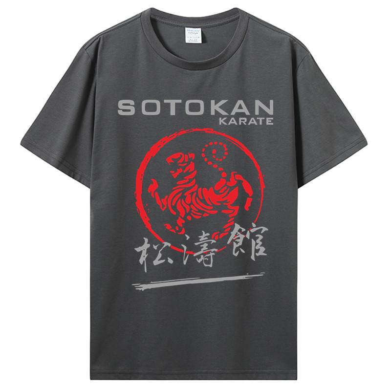 Shoto Kan Karate Tiger Logo Kanji Martial Arts Self Defense Black New Fashion Men's Brand Fitness Cotton T Shirt Tees