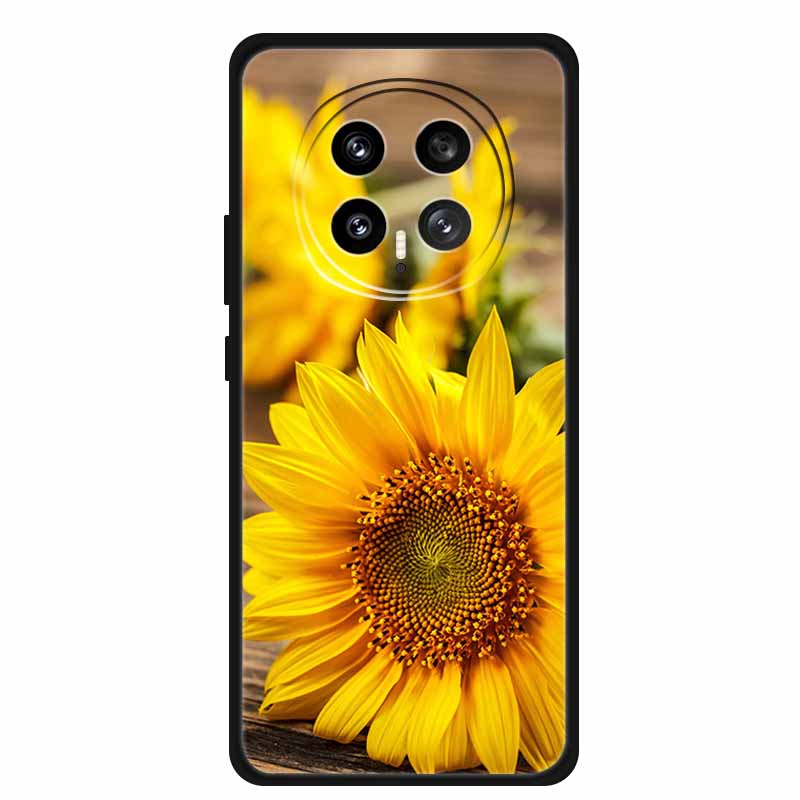 Mobile Phone Protective Case For Honor Magic8 5G Floral Painted Soft Black Silicone Back Cover For Honor Magic 8 2025 Case Funda