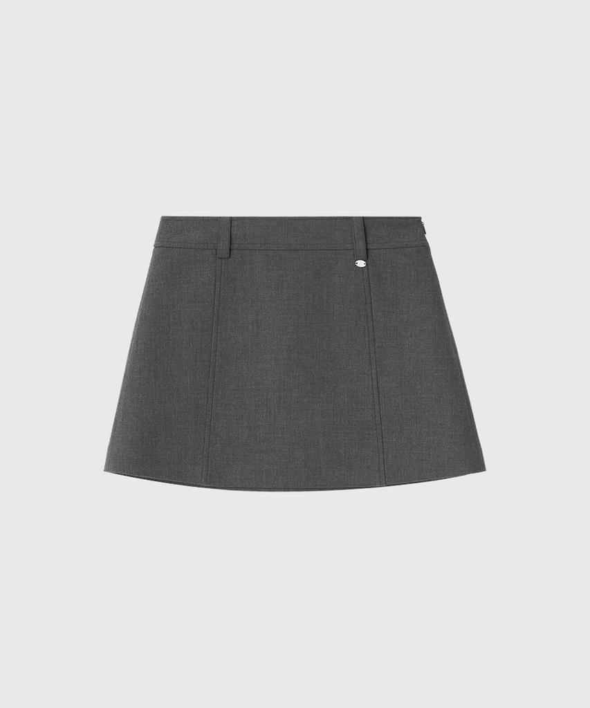 Lugkaeseuteu Nelly Summer Wool Mini Skirt_Charcoal