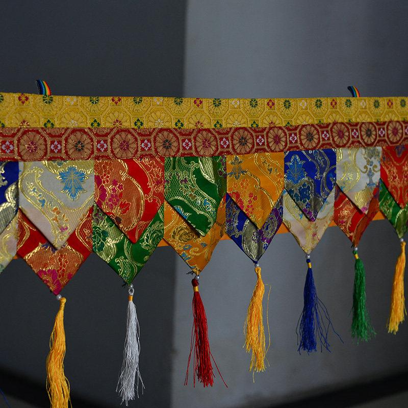 Tibetan Style Decorat Curtains Storefront Hanging Temple Buddha Hall Wall Deco Enclosing Tapestry Draperies about 100cm Length