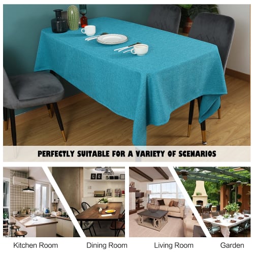 SEASHORE TREE Stylish Tablecloth, 140x180cm, Hemp-like Fabric, Dining Table Mat, Table Protection, Water-Repellent, Waterproof, Thick, Solid Color, Wa