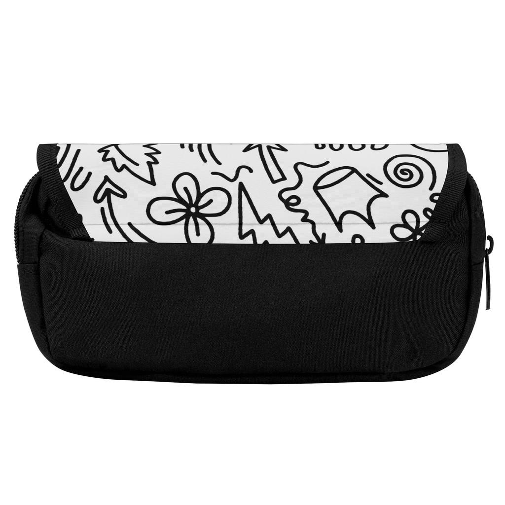 Pen Case Large Capacity 300D Polyester Smooth Zipper with Two Storage Layers for Pens Stationery Accessories for Classroom Use