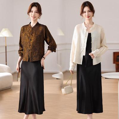 Elegant Spring & Autumn Two-Piece Suit Set for Middle-Aged Women