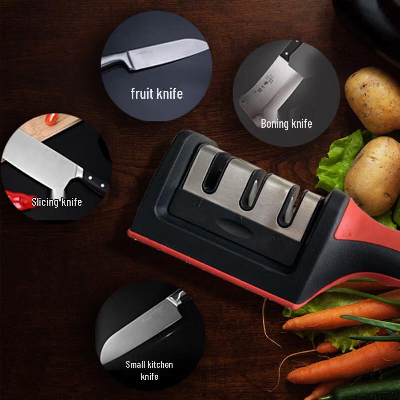 Multifunctional Three-Stage Manual Knife Sharpener