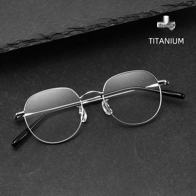 Reines Titan-Brillengestell: Leichte, bequeme Unisex-Brille mit 49 Polygonen, kleinem Rahmen für Damen & Herren - Einfaches & vielseitiges Design (Modell 98702)