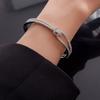 Double Layer Cross Wide Open Bangle Light Luxury Exaggerated Bracelet Simple Cuff Bangles Party