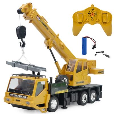 Remote Control Construction Truck Crane, Rechargeable Remote Control Lifting Simulation Engineering Crane Children'S Toy Model