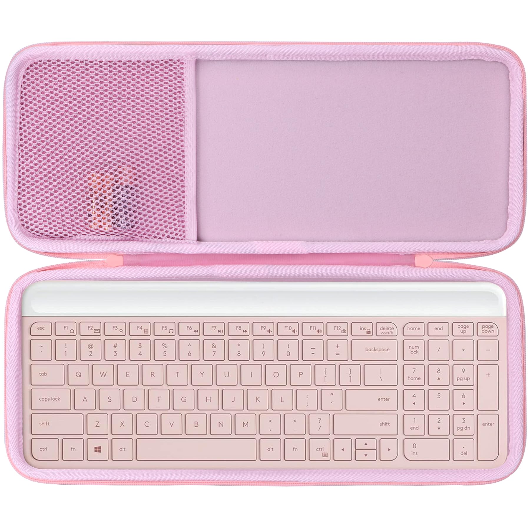 

Lebakort Storage Case Compatible with Logitech MK470 Slim Wireless Keyboard and Pebble M350 Wireless Mouse (Pink Case)
