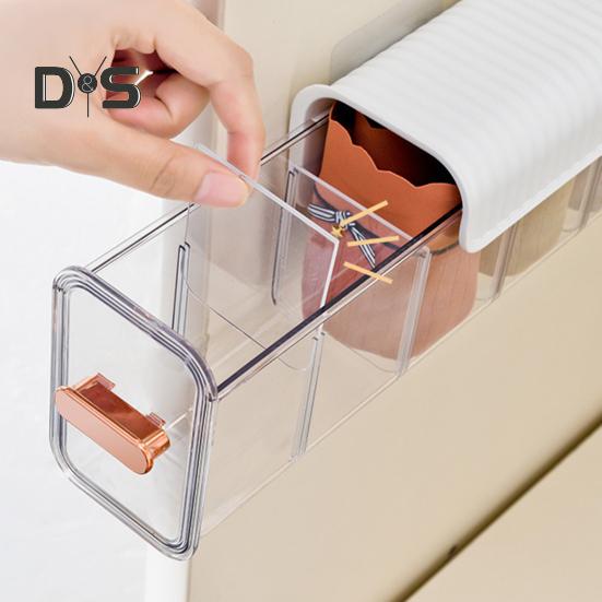 Przezroczysty organizer ścienny do przechowywania bielizny z pokrywką, łatwy montaż, wiszący na ścianie organizer ścienny do przechowywania bielizny i majtek