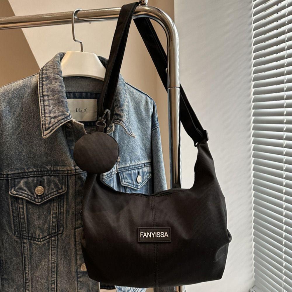 Cream Color Canvas Bag with Coin Purse Korean Style Simple Dumpling Bag  Women