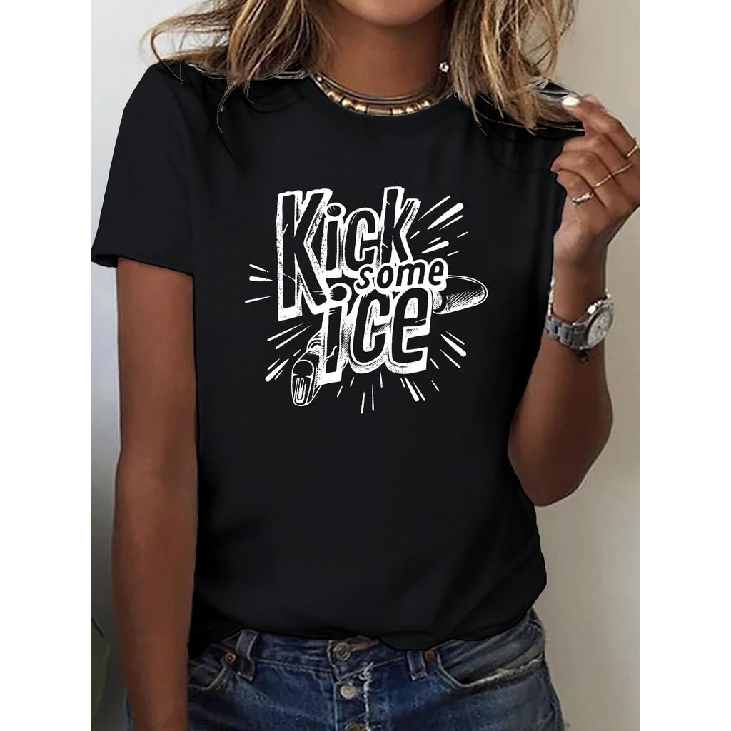 

Hockey Kick Some Ic Ladies T-Shirt Comfortable Fit XXL чорний