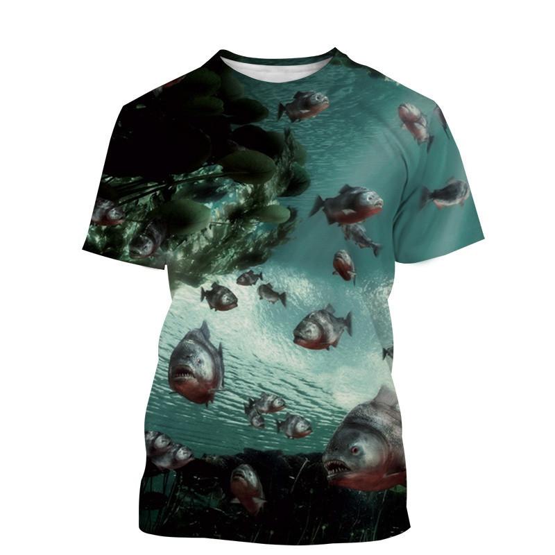 2024 new 3d printing T-shirt unisex diving art casual sweatshirt crew neck street top