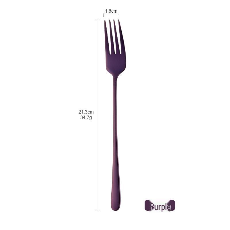 Korean Style 304 Stainless Steel Long Handle Fork - Ideal for Steak, Salad, and Western Tableware in Restaurants or Homes