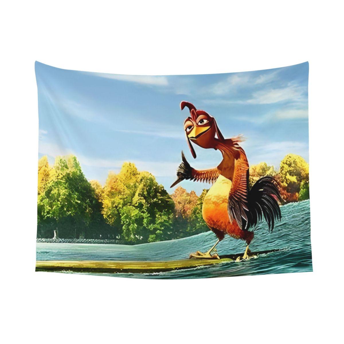 Grappige Kip Joe Wandkleed Surf’S Up Wandkleed Kamerdecoratie Items Woondecoratie Slaapzaal Wandhangend Achtergronddoek Deken 40x60 cm