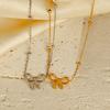 Fashion Trend Women's Bow Stainless Steel Necklace Versatile 18K Clavicle Chain