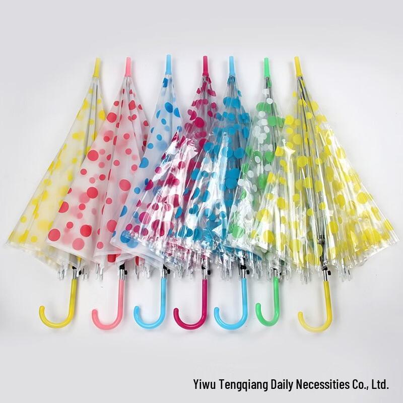 

Transparent Polka Dot Umbrella, Manual Open (5-Pack)