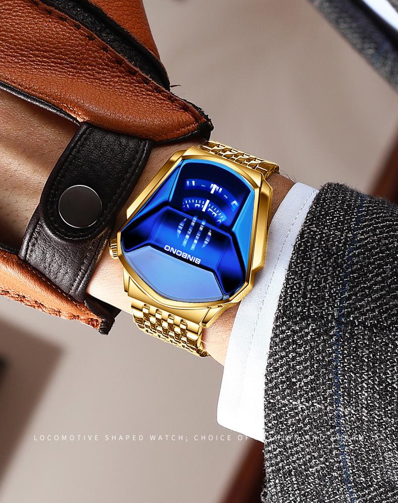Men's Trendy Motorcycle Concept Watch with Black Technology