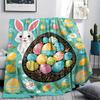 Easter Egg Print Flannel Blanket,High Quality Comfortable for All Seasons,Home Decor,Warmth and Comfort,Perfect for Christmas Gifts