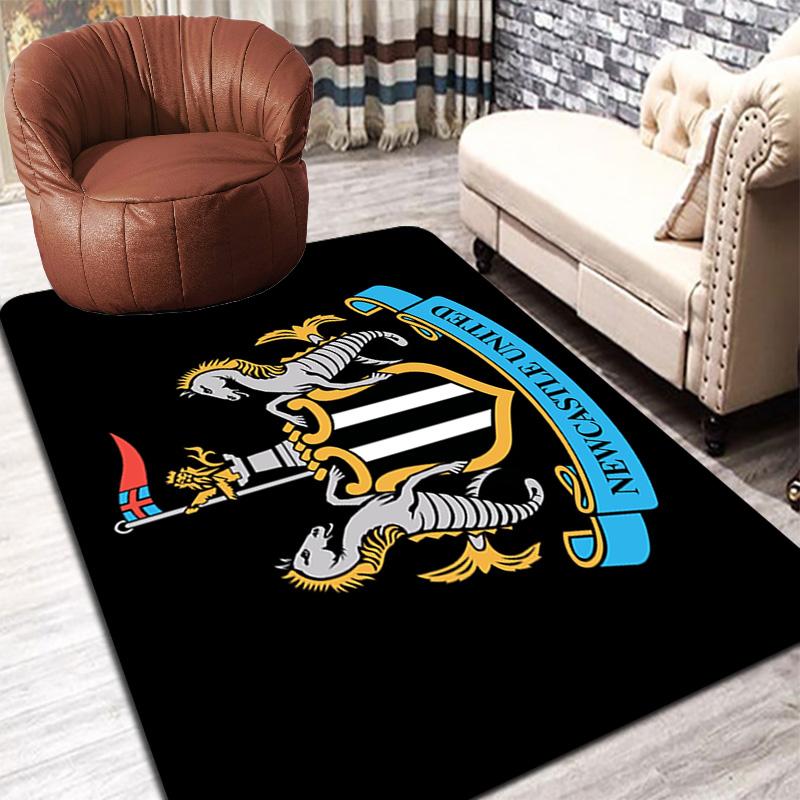 Newcastle United Pattern Rug Floor Mat for Living Room or Bedroom Soft and Comfortable Carpet a Gift for Birthday and Holiday.