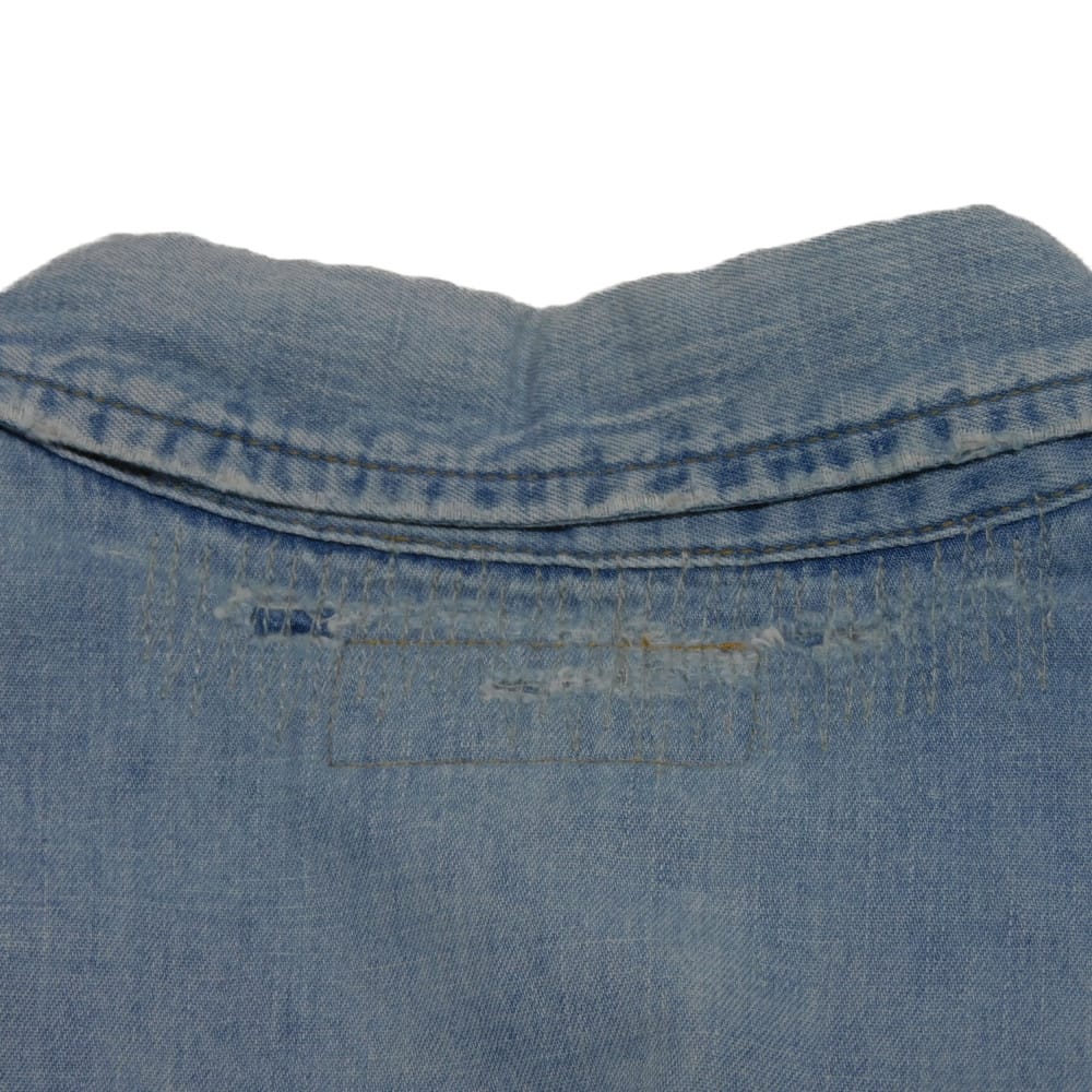 Used 9921 Western Denim Shirt 417374 Y890L 7832 S Crushed 16 Stainless Steel Eddie Era Cotton Washed Blue Men's from