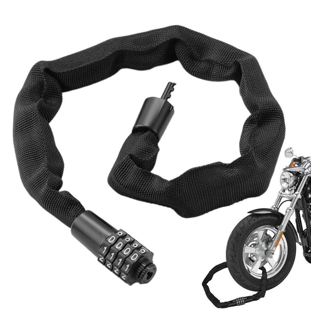 Bike Chain Locks Anti Theft Heavy Duty Bicycle Chain Lock 3.9 Feet Long Secure Chain Lock 4-Digit Combination Lock For Bikes Bic
