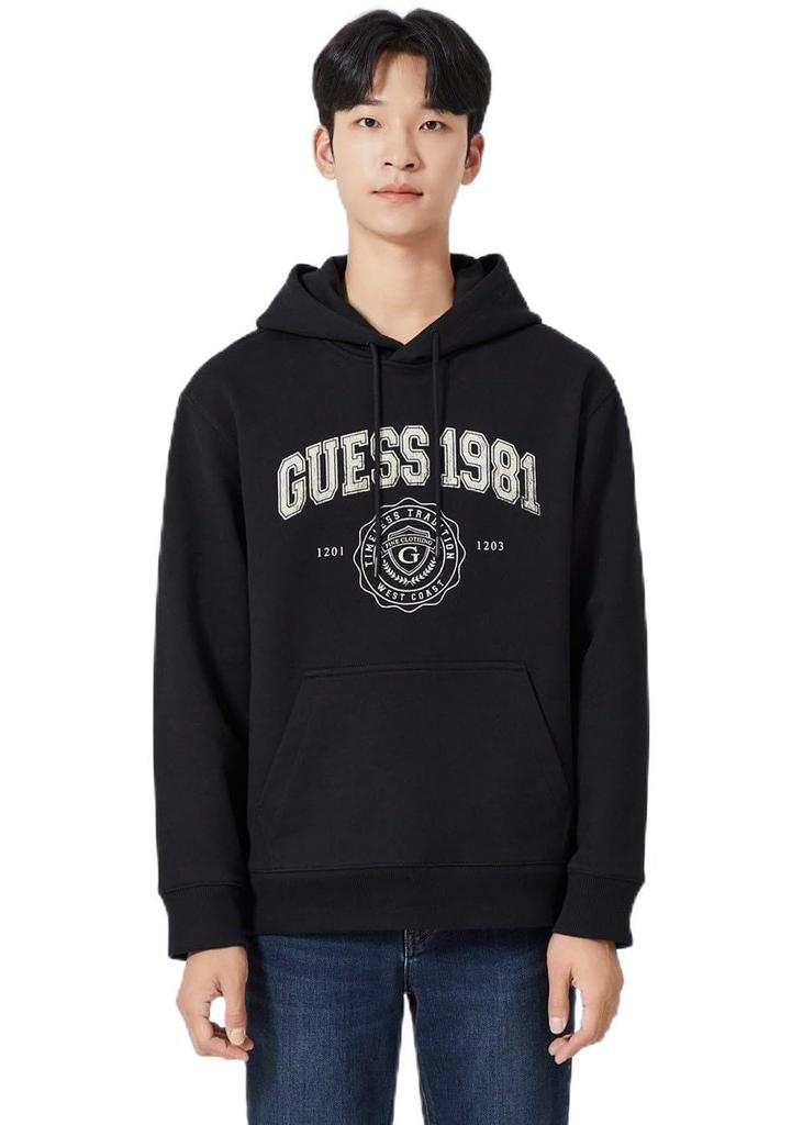 Guess Hooded Size Black Men's Sweatshirt, L/SLV,