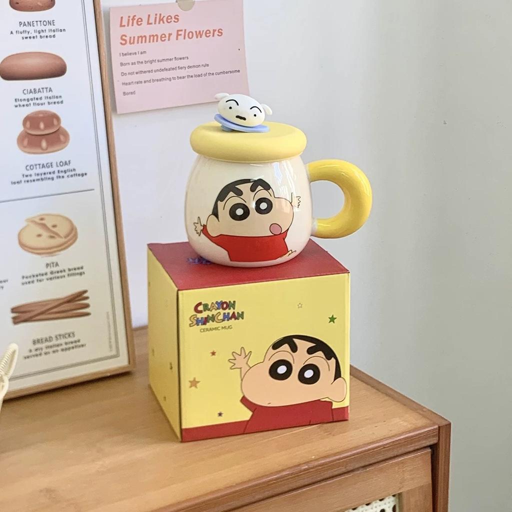 Crayon Xiaoxin Mug Birthday Gift Girls Practical Ceramic Cup With Lid Breakfast Milk Couple Cup Souvenir