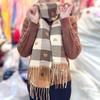 Autumn and winter scarves women's double-sided cashmere plaid love thickened high-end scarf versatile warm shawl factory