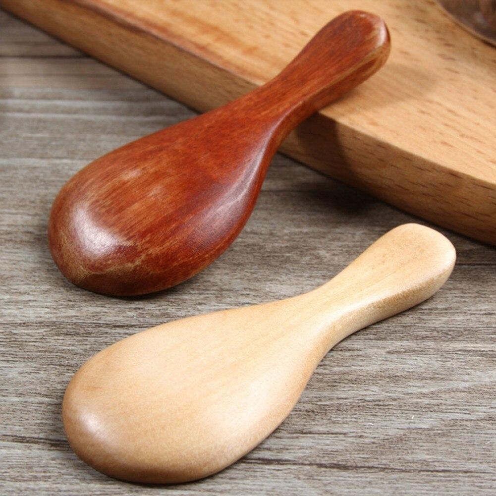 Mini Wooden Spoons Mini Tasting Spoons  for Kitchen Cooking Seasoning Oil Coffee