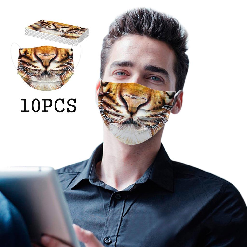 Adult Funny Animals Printing Three Layer Protective Breathable Mask